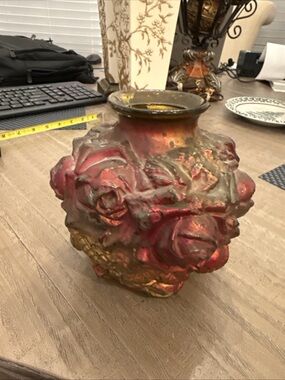 RARE Antique “Goofus” Glass Vase With Original Paint!